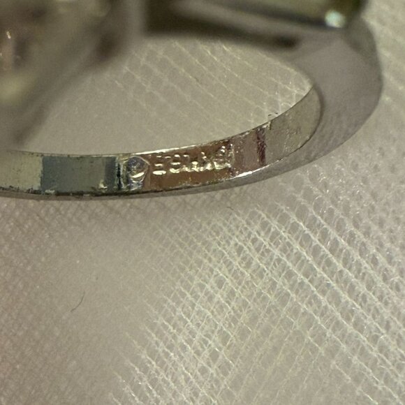 Diana Creations Ring Size 6 Marquise Baguette 10K HGE White Gold Electroplate - Picture 13 of 13